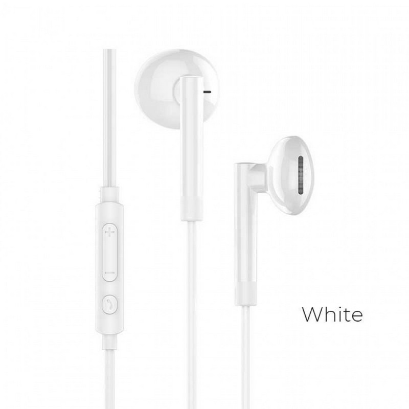 картинка Hoco M53 Exquisite sound wired Earphones with mic, белый от маркетплейса TEMA.shop