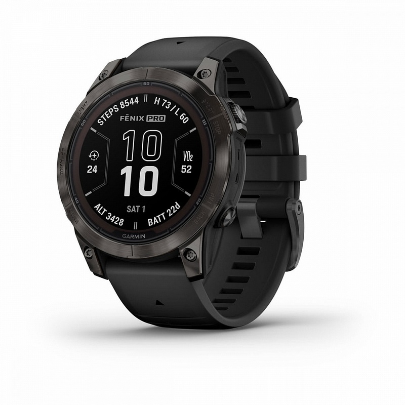 картинка Garmin Fenix 7 Pro Sapphire Solar, 47 мм, цвет корпуса угольно-серый с черным ремешком от маркетплейса TEMA.shop
