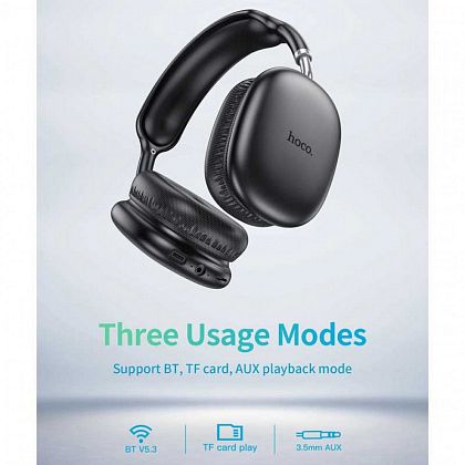 картинка Hoco W35 Air Triumph Wireless Headphones, 45hours, BT 5.3, TF, черный от маркетплейса TEMA.shop 3
