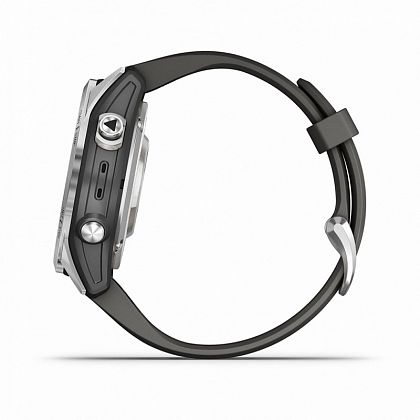 картинка Garmin Fenix 7S Pro Solar, 42 мм, цвет корпуса серебристый, ремешок черного цвета от маркетплейса TEMA.shop 7