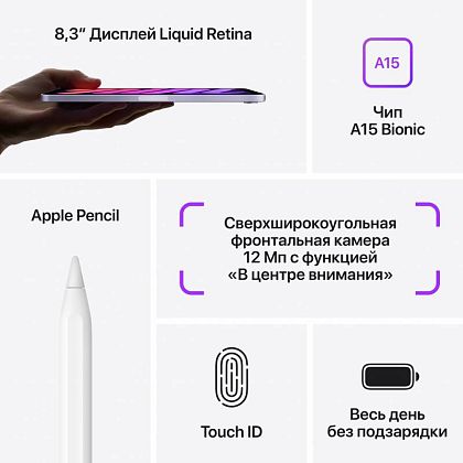 картинка Apple iPad mini 8,3" (2021) Wi-Fi + Cellular 64 ГБ, серый космос от маркетплейса TEMA.shop 8