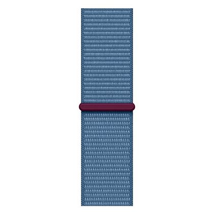 картинка Apple Watch Series 9, 41 мм, корпус серебристого цвета, нейлоновый ремешок цвета ледяной синий от маркетплейса TEMA.shop 3