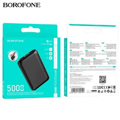 картинка Borofone BJ34 Creed Power Bank 5000mAh, 2 USB, 2A, черный от маркетплейса TEMA.shop 2