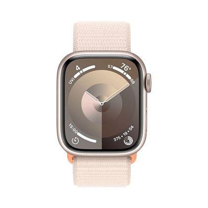 картинка Apple Watch Series 9, 41 мм, цвет корпуса сияющая звезда, нейлоновый ремешок цвета сияющая звезда от маркетплейса TEMA.shop 2