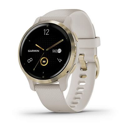 картинка Garmin Venu 2S, 40.4 мм, цвет корпуса и ремешок песочного цвета, золотистый безель от маркетплейса TEMA.shop 1