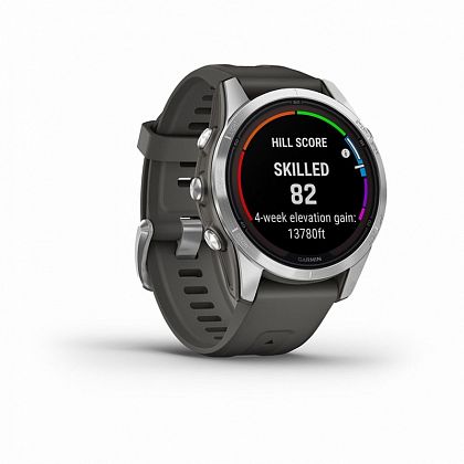 картинка Garmin Fenix 7S Pro Solar, 42 мм, цвет корпуса серебристый, ремешок черного цвета от маркетплейса TEMA.shop 3
