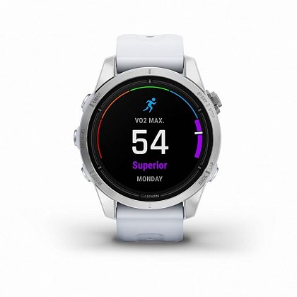 картинка Garmin Epix Pro (Gen 2) Standard, 42 мм, серебристый корпус, ремешок белого цвета от маркетплейса TEMA.shop 2