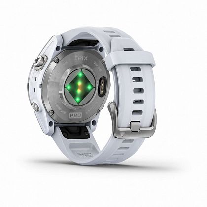 картинка Garmin Epix Pro (Gen 2) Standard, 42 мм, серебристый корпус, ремешок белого цвета от маркетплейса TEMA.shop 6