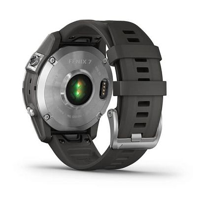 картинка Garmin Fenix 7, 47 мм, цвет корпуса серебристый с силиконовым ремешком цвета графит от маркетплейса TEMA.shop 5