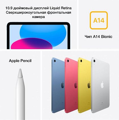 картинка Apple iPad 10,9" (2022) Wi-Fi 256 ГБ, серебристый от маркетплейса TEMA.shop 7