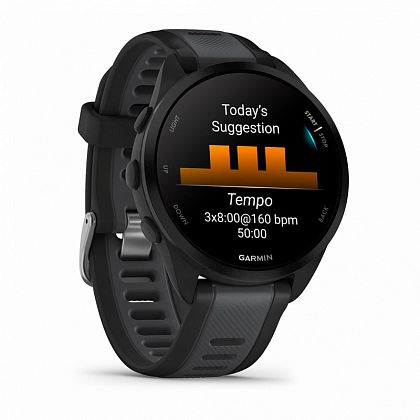 картинка Garmin Forerunner 165 Music, 43 мм, цвет корпуса черный с серым ремешком от маркетплейса TEMA.shop 3