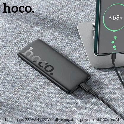 картинка Hoco J122 10000mAh Respect 22.5W + PD20W fully compatible power bank, PD20W+QC3.0, черный от маркетплейса TEMA.shop 4