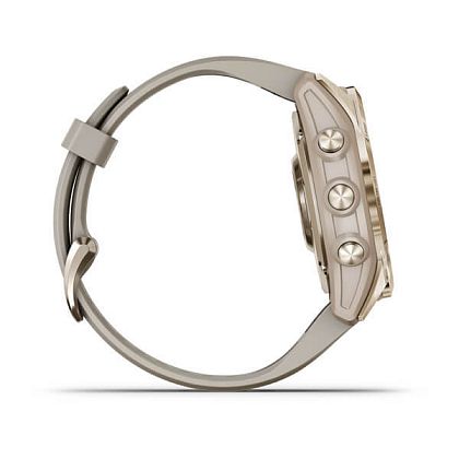 картинка Garmin Fenix 7S Sapphire Solar, 42 мм, цвет корпуса кремово-золотой, ремешок светло-песочного цвета от маркетплейса TEMA.shop 4