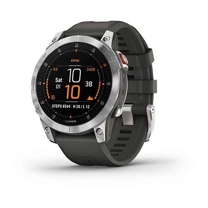 картинка Garmin Epix Pro (Gen 2) Sapphire, 47 мм, корпус стальной, ремешок серого цвета от маркетплейса TEMA.shop 1