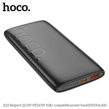 картинка Hoco J122 10000mAh Respect 22.5W + PD20W fully compatible power bank, PD20W+QC3.0, черный от маркетплейса TEMA.shop 2
