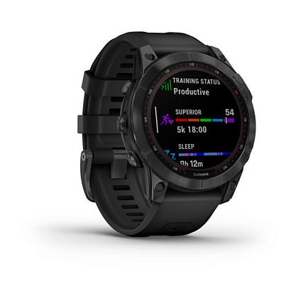 картинка Garmin Fenix 7 Solar, 47 мм, цвет корпуса серый с черным ремешком от маркетплейса TEMA.shop 3
