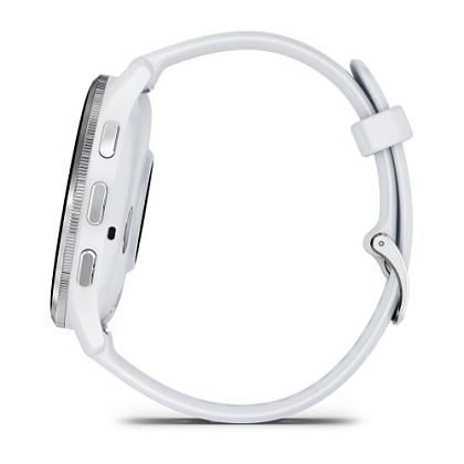 картинка Garmin Venu 3, 45 мм, корпус и ремешок белого цвета, безель серебристый от маркетплейса TEMA.shop 5