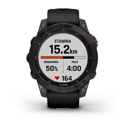 картинка Garmin Fenix 7 Solar, 47 мм, цвет корпуса серый с черным ремешком от маркетплейса TEMA.shop 4