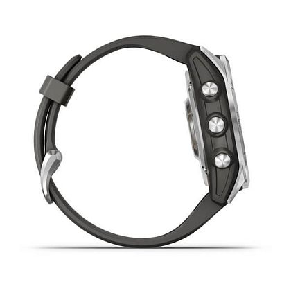 картинка Garmin Fenix 7S, 42 мм, цвет корпуса серебристый, ремешок графитового цвета от маркетплейса TEMA.shop 4