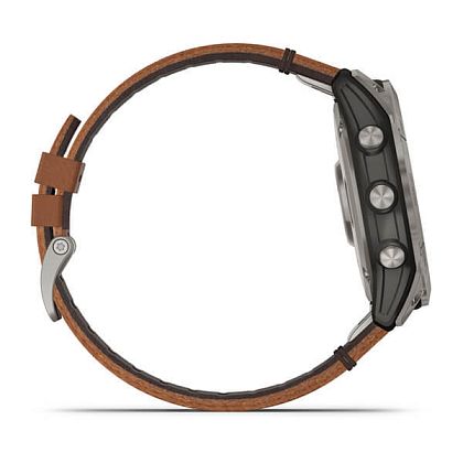 картинка Garmin Fenix 7X Sapphire Solar, 51 мм, цвет корпуса черный, ремешок коричневый кожаный от маркетплейса TEMA.shop 4