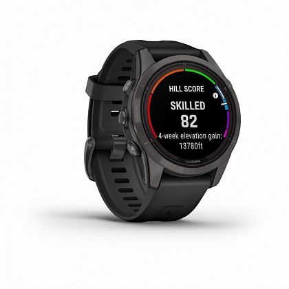 картинка Garmin Fenix 7S Pro Sapphire Solar, 42 мм, цвет корпуса угольно-серый, ремешок черного цвета от маркетплейса TEMA.shop 3