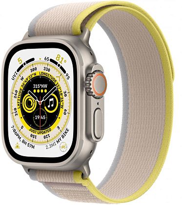 картинка Apple Watch Ultra GPS + Cellular, 49 мм, корпус из титана, ремешок бежево-желтого цвета, размер M/L от маркетплейса TEMA.shop 1