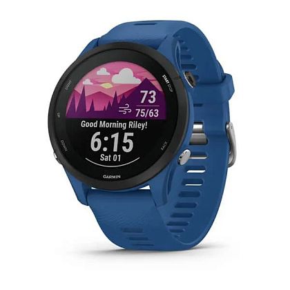 картинка Garmin Forerunner 255, 45 мм, цвет корпуса синий с серым ремешком от маркетплейса TEMA.shop 1