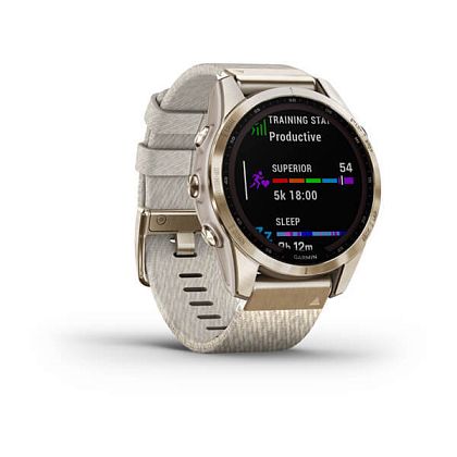картинка Garmin Fenix 7S Sapphire Solar, 42 мм, цвет корпуса кремовый, ремешок светло-песочного цвета от маркетплейса TEMA.shop 3
