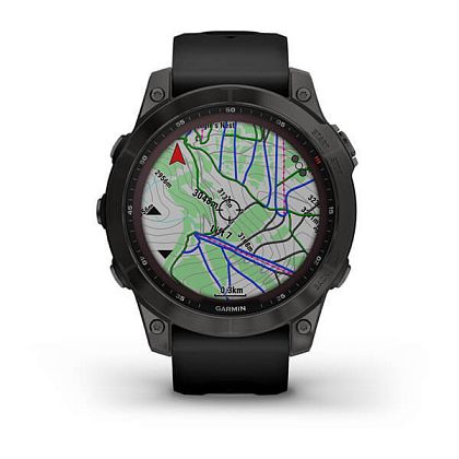 картинка Garmin Fenix 7 Sapphire Solar, 47 мм, цвет корпуса черный с черным ремешком от маркетплейса TEMA.shop 4