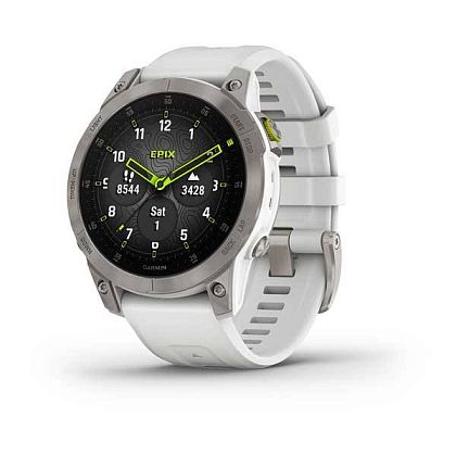 картинка Garmin Epix Pro (Gen 2) Sapphire, 47 мм, корпус титановый, ремешок белого цвета от маркетплейса TEMA.shop 1