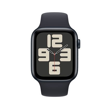 картинка Apple Watch SE 2023, 44 мм, цвет корпуса темная ночь, ремешок цвета темная ночь, размер S/M от маркетплейса TEMA.shop 3