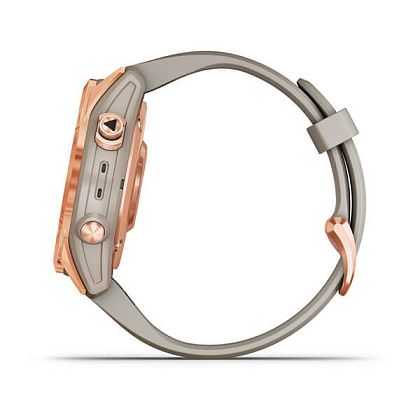 картинка Garmin Fenix 7S Solar, 42 мм, цвет корпуса розовое золото, ремешок песочного цвета от маркетплейса TEMA.shop 6