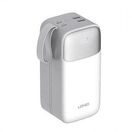 картинка LDNIO PQ50 Power Bank 50000 mAh, PD20W + QC 22.5W, with C&L cable, белый от маркетплейса TEMA.shop 1