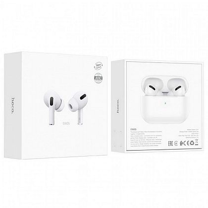 картинка Hoco EW05 Plus Active Noise Cancelling True Wireless BT Headset 3.5h Qi support, белый от маркетплейса TEMA.shop 2