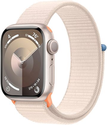 картинка Apple Watch Series 9, 41 мм, цвет корпуса сияющая звезда, нейлоновый ремешок цвета сияющая звезда от маркетплейса TEMA.shop 1