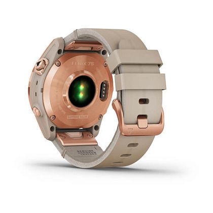 картинка Garmin Fenix 7S Sapphire Solar, 42 мм, цвет корпуса розовое золото, ремешок песчанного цвета кожаный от маркетплейса TEMA.shop 4