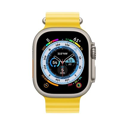 картинка Apple Watch Ultra GPS + Cellular, 49 мм, корпус из титана, ремешок желтого цвета от маркетплейса TEMA.shop 3