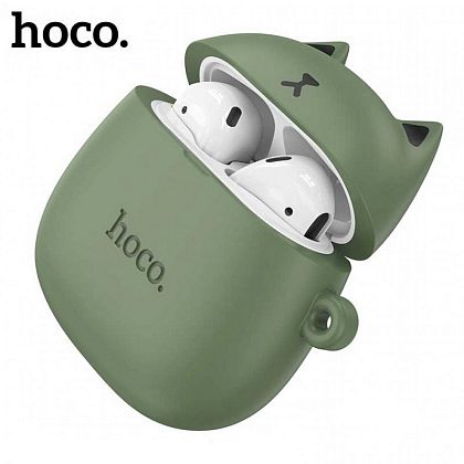 картинка Hoco EW45 Cute Cat BT5.3 TWS Headset зеленый кейс, 4h, белый от маркетплейса TEMA.shop 1