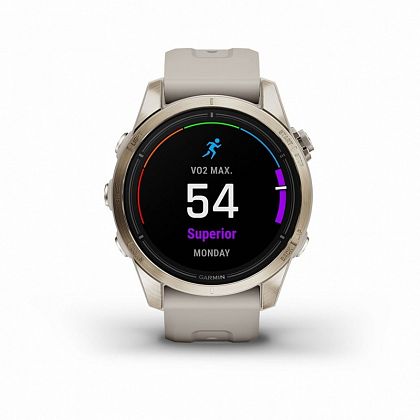 картинка Garmin Epix Pro (Gen 2) Sapphire, 42 мм, золотистый корпус, ремешок светло-песочного цвета от маркетплейса TEMA.shop 3