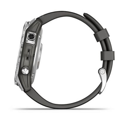 картинка Garmin Fenix 7, 47 мм, цвет корпуса серебристый с силиконовым ремешком цвета графит от маркетплейса TEMA.shop 6