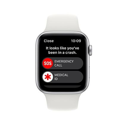 картинка Apple Watch SE 2022, 44 мм, корпус серебристого цвета, ремешок белого цвета, размер M/L от маркетплейса TEMA.shop 6
