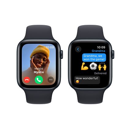картинка Apple Watch SE 2023, 44 мм, цвет корпуса темная ночь, ремешок цвета темная ночь, размер S/M от маркетплейса TEMA.shop 2