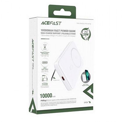картинка AceFast M6 PWRup I Magnetic Wireless Charging Power Bank 10000mAh, Qi 15W, PD 20W, белый от маркетплейса TEMA.shop 3
