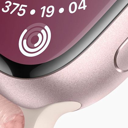 картинка Apple Watch Series 9, 41 мм, корпус розового цвета, нейлоновый ремешок нежно-розового цвета от маркетплейса TEMA.shop 3