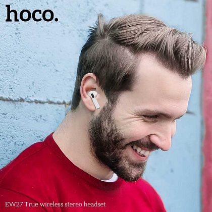 картинка Hoco EW27 True Wireless BT5.3 Headset, 4h, белый от маркетплейса TEMA.shop 4