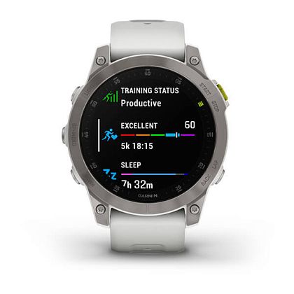 картинка Garmin Epix Pro (Gen 2) Sapphire, 47 мм, корпус титановый, ремешок белого цвета от маркетплейса TEMA.shop 2