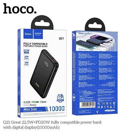 картинка Hoco Q21 Great 22.5W+PD20W 10000mAh Power Bank with digital display, черный от маркетплейса TEMA.shop 3