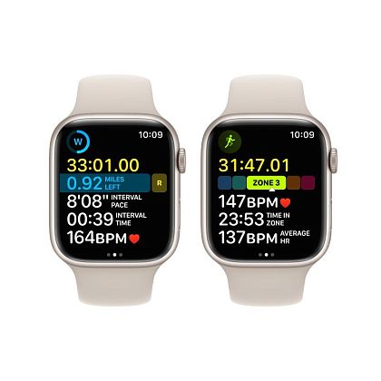 картинка Apple Watch Series 8, 45 мм, цвет корпуса сияющая звезда, ремешок цвета сияющая звезда, размер S/M от маркетплейса TEMA.shop 8