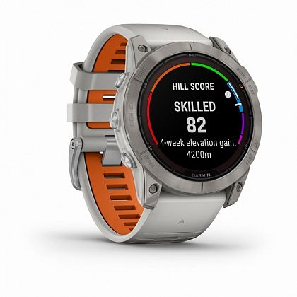 картинка Garmin Fenix 7X Pro Sapphire Solar, 51 мм, цвет корпуса серый, ремешок серо-оранжевого цвета от маркетплейса TEMA.shop 4