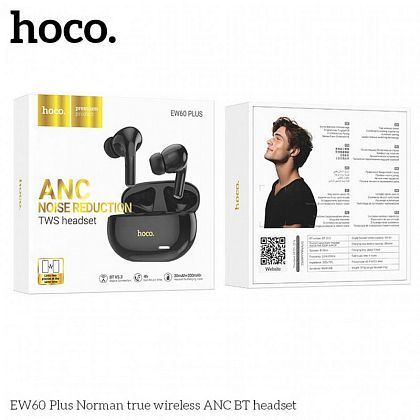 картинка Hoco EW60 Plus Norman true wireless ANC BT Headset, черный от маркетплейса TEMA.shop 2